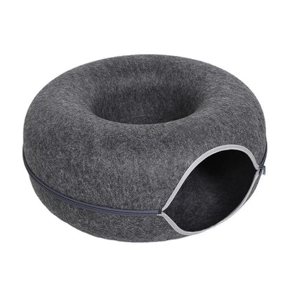 Donut Cat Bed House – Tunnel Design for Play and Rest