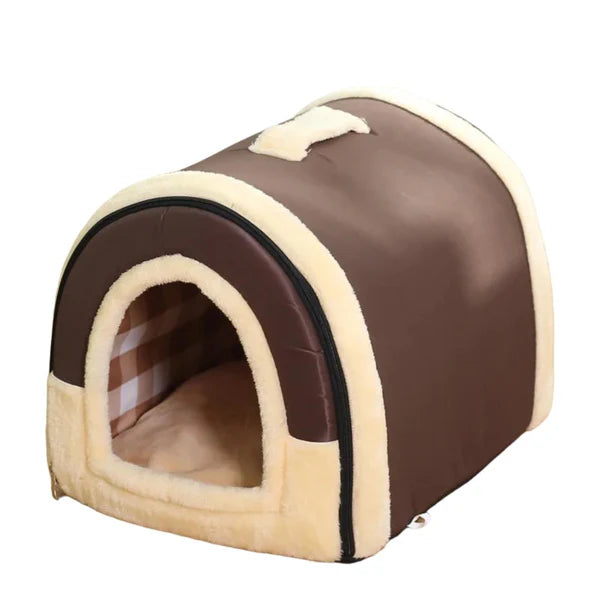 Indoor Cat House and Dog Bed Cave – Foldable Pet Hideaway